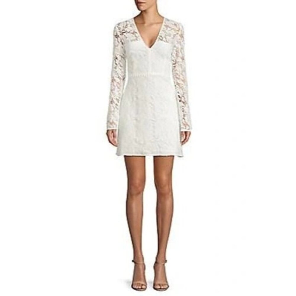 Stylestalker Eryn Lacey Long Sleeve White Dress Small